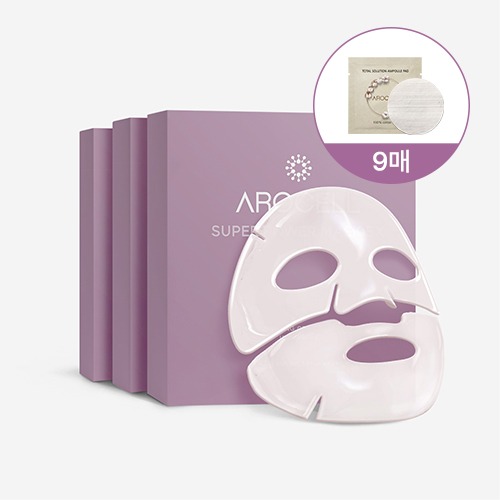 아로셀 슈퍼 파워 마스크 EX 3박스 (12매) 에이징 케어 탄력 회복 콜라겐 마스크팩 * 특별 추가 앰플패드 9매 증정